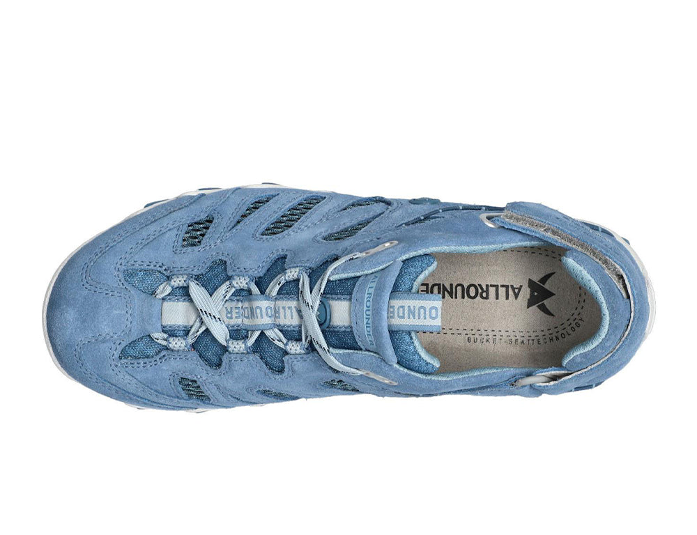 Allrounder by Mephisto Womens Adjustable Niwa Denim Trainers ShoeMed
