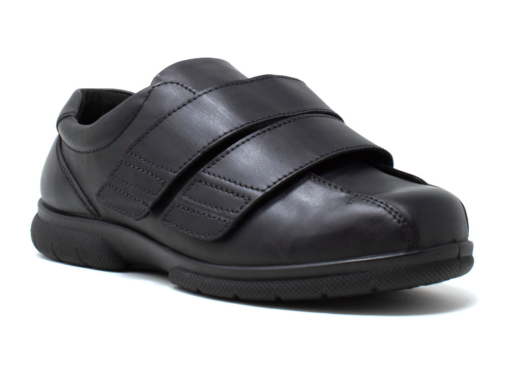 Mens Adjustable Ashton II Black Leather Shoes
