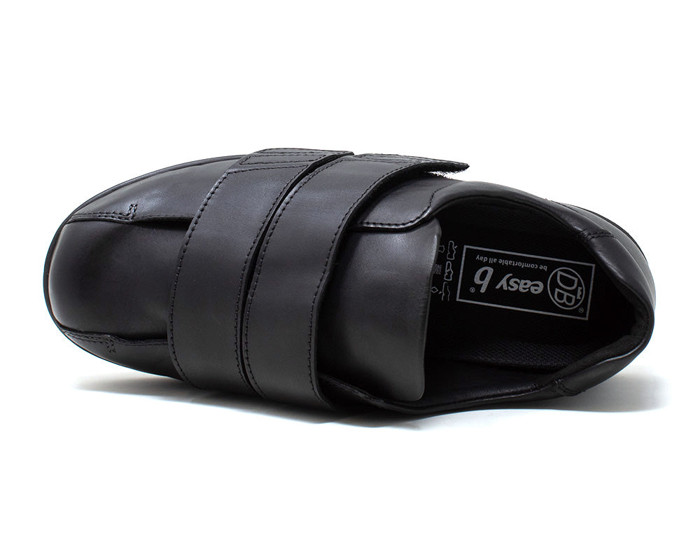 Mens Adjustable Ashton II Black Leather Shoes