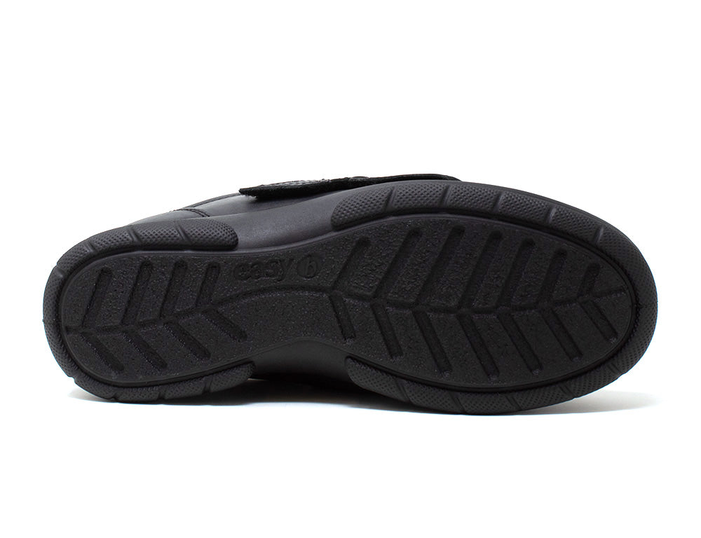 Mens Adjustable Ashton II Black Leather Shoes