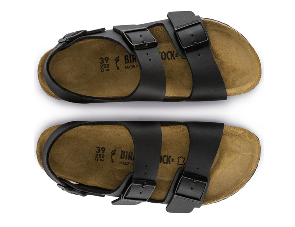 Birkenstock Milano Birko-Flor Black Sandals ShoeMed