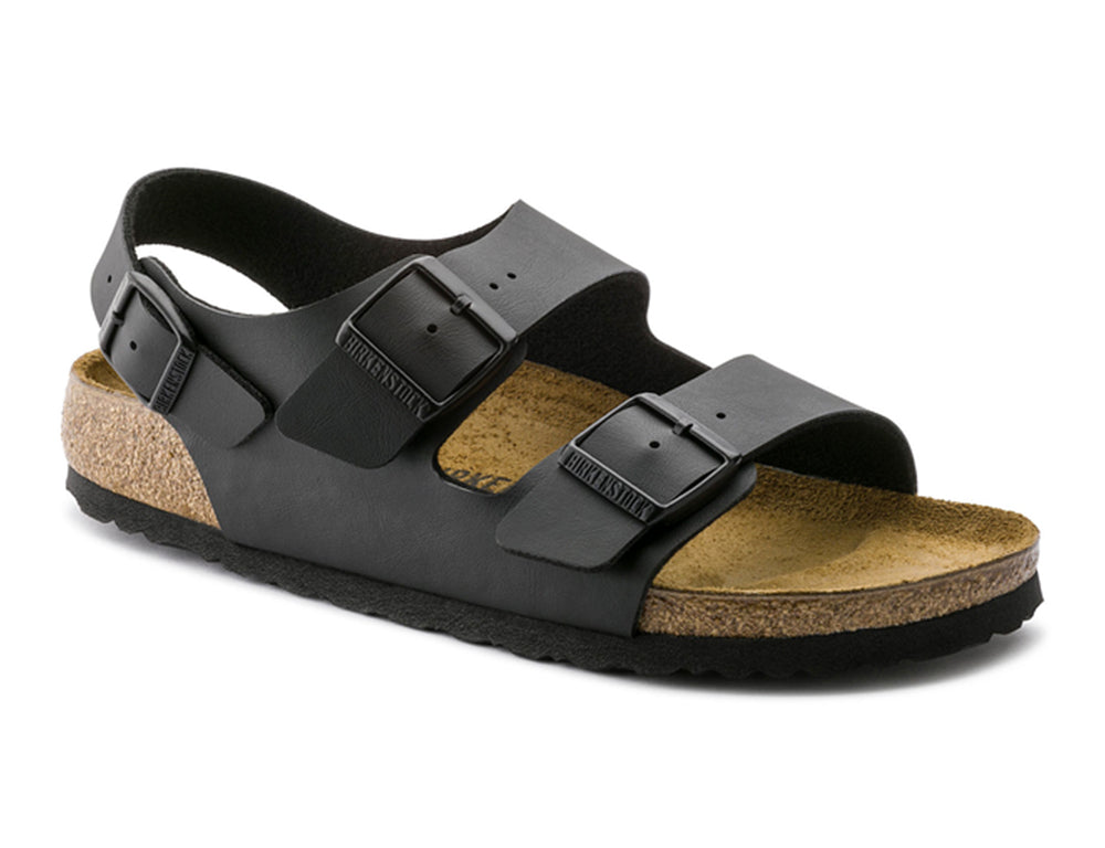 Birkenstock Milano Birko-Flor Black Sandals ShoeMed