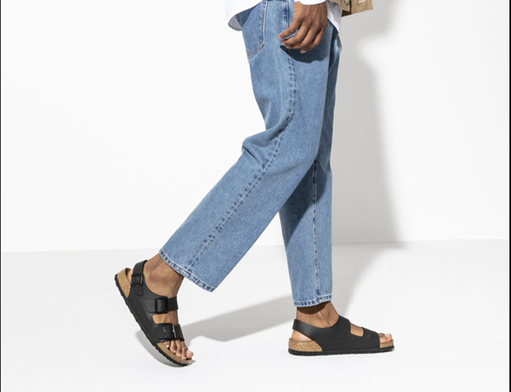 Birkenstock Milano Birko-Flor Black Sandals ShoeMed