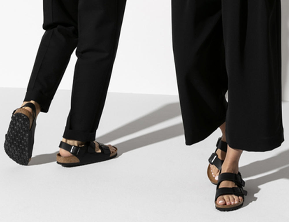 Birkenstock Milano Birko-Flor Black Sandals ShoeMed