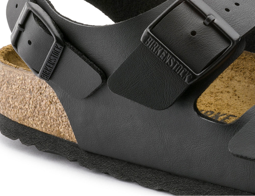 Birkenstock Milano Birko-Flor Black Sandals ShoeMed
