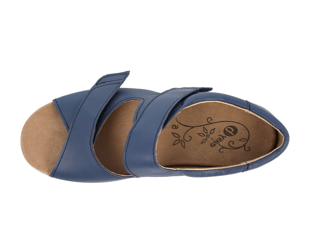 Womens Adjustable Bliss 2 Blue Leather Sandals