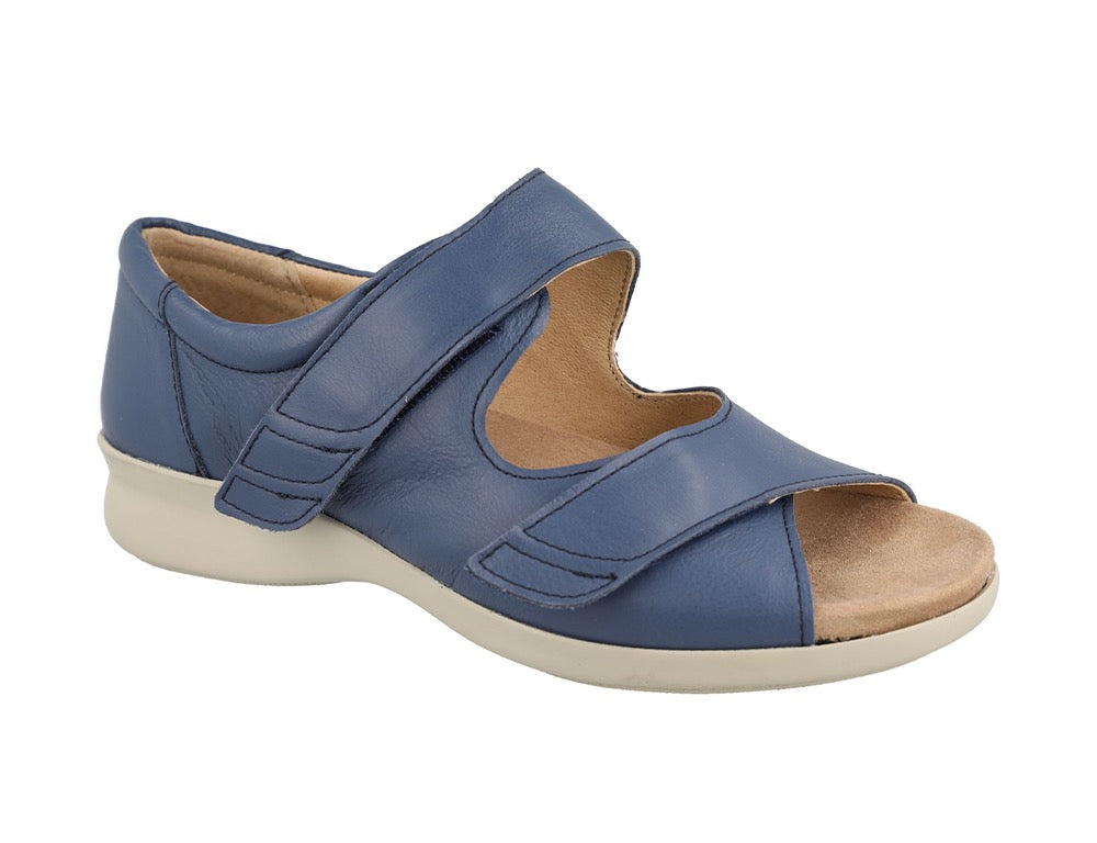Womens Adjustable Bliss 2 Blue Leather Sandals