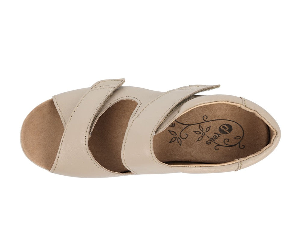 Womens Adjustable Bliss 2 Taupe Leather Sandals