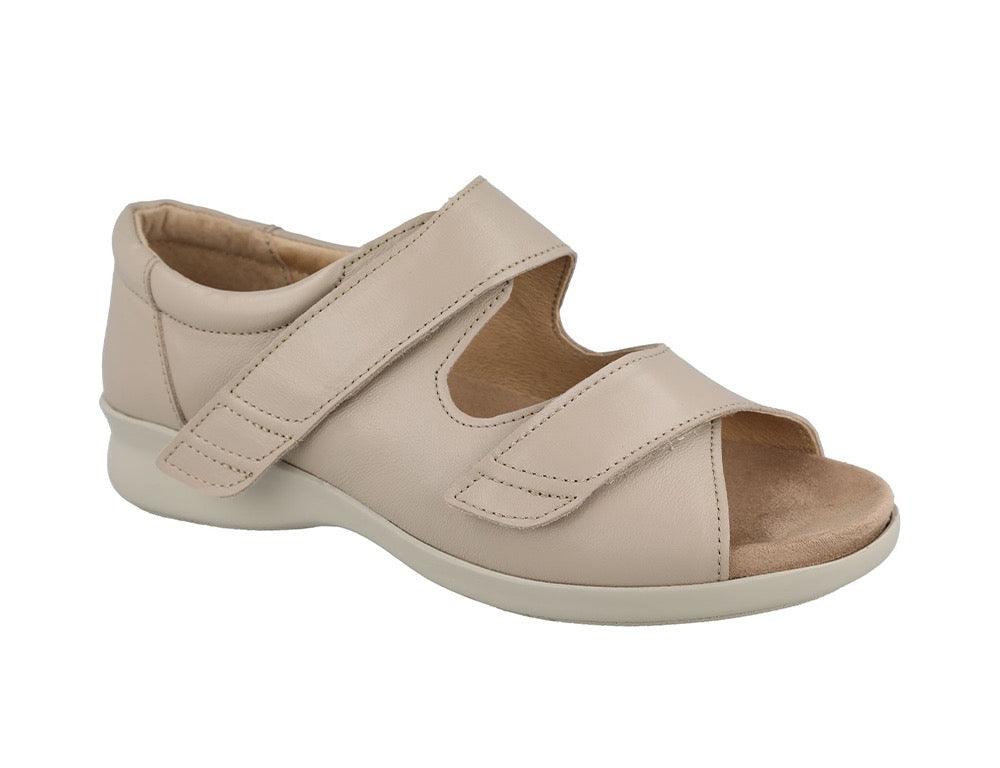 Womens Adjustable Bliss 2 Taupe Leather Sandals