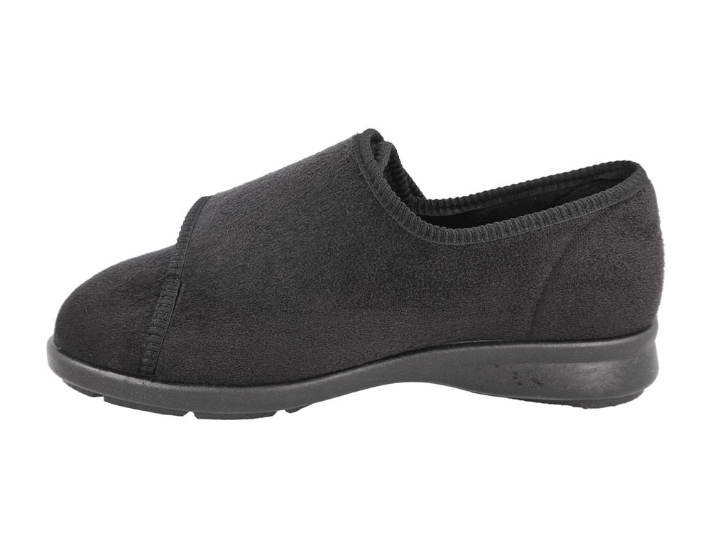 Womens Wide Fit Keeston Black Slippers