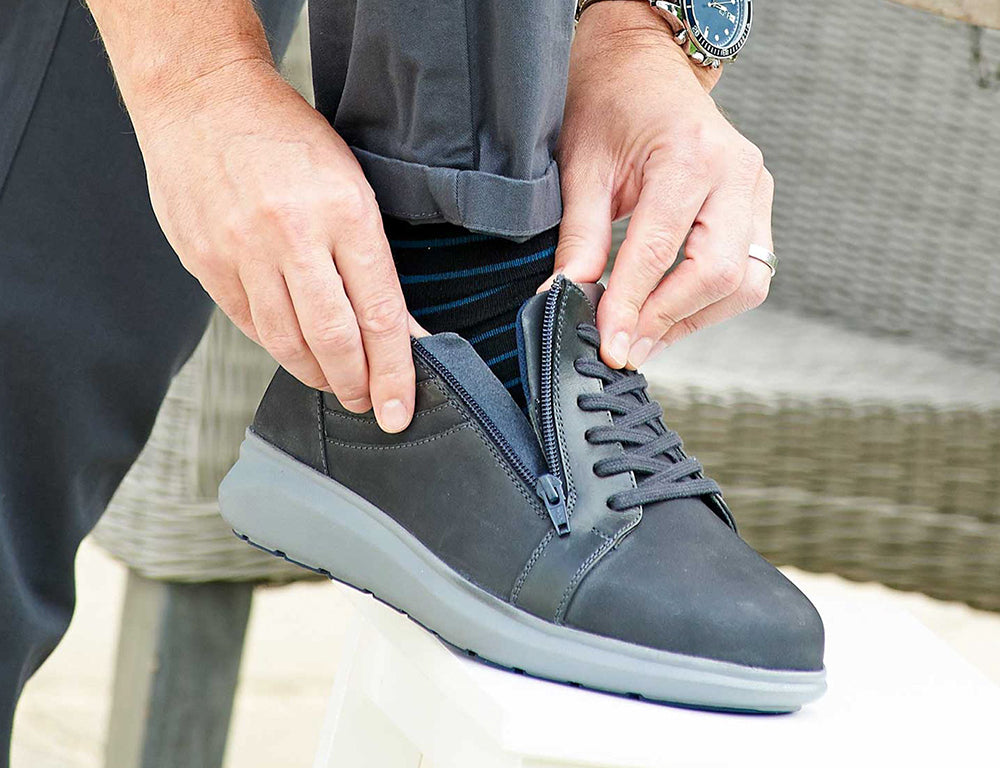 Mens Wide Fit Zip Orion Dark Navy Trainers