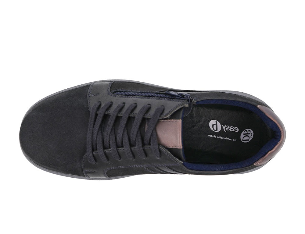 Mens Wide Fit Zip Orion Dark Navy Trainers