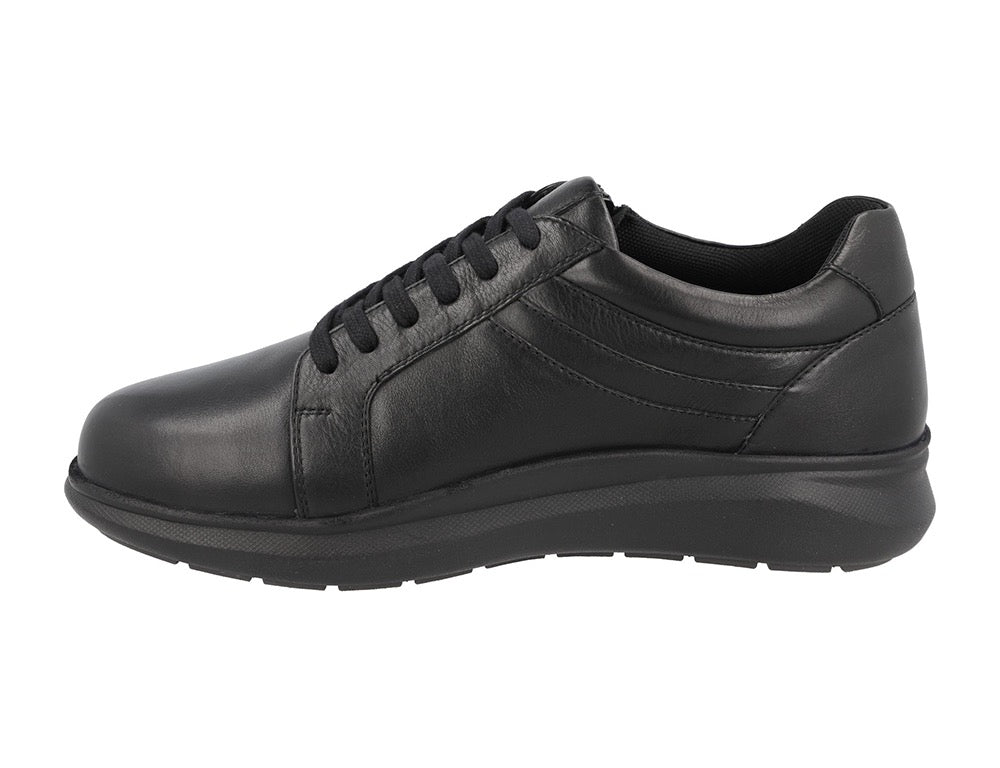 Mens Wide Fit Zip Orion Black Trainers