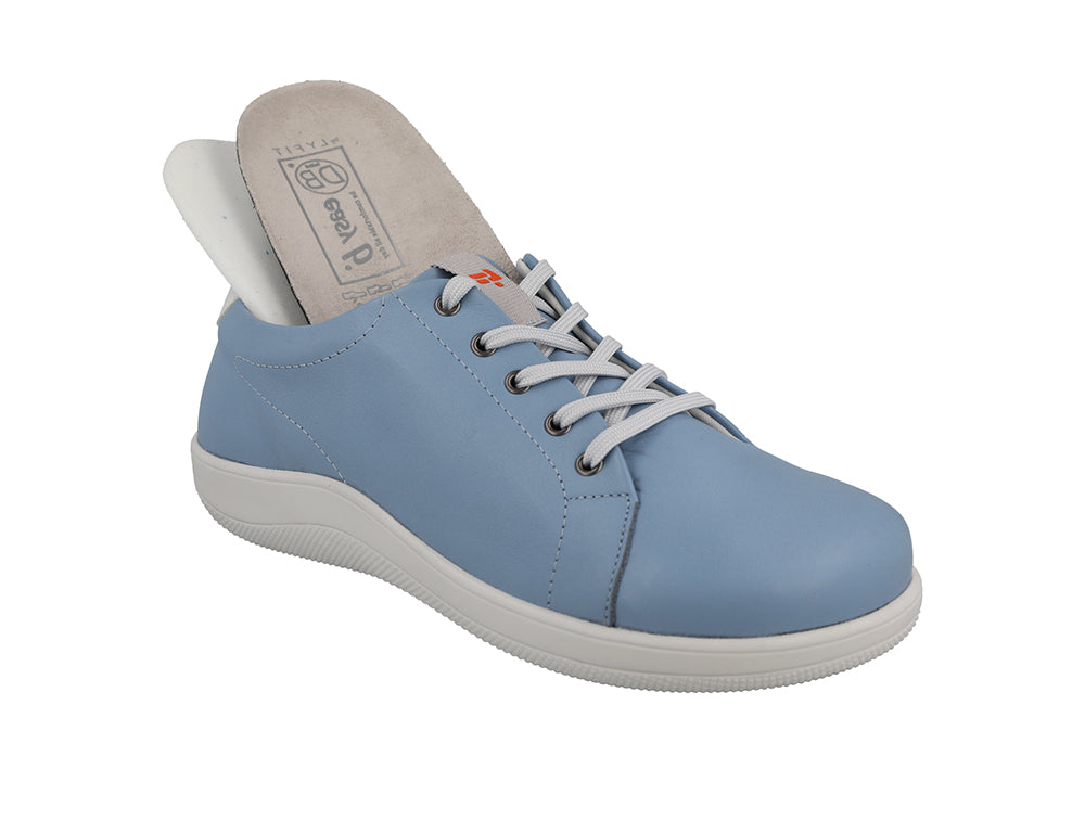 Womens Sqaure Toe Wide Fit Taylor Sky Blue Trainers