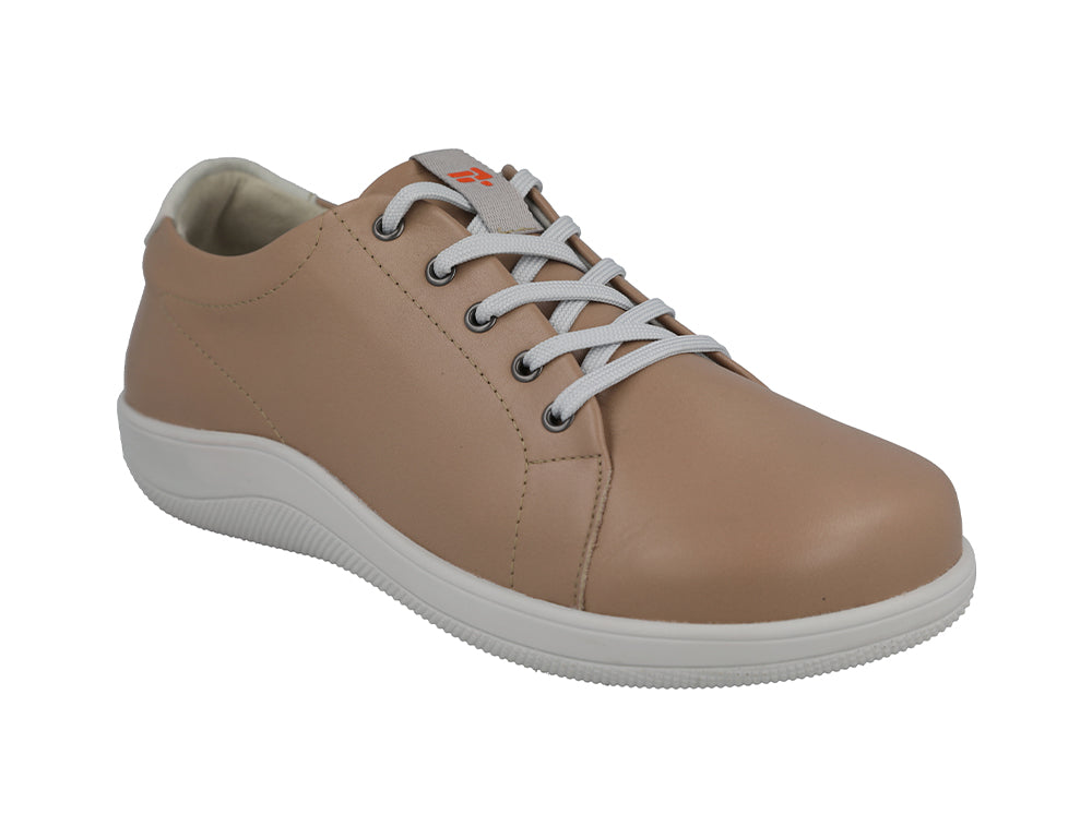 Womens Sqaure Toe Wide Fit Taylor Sand Trainers