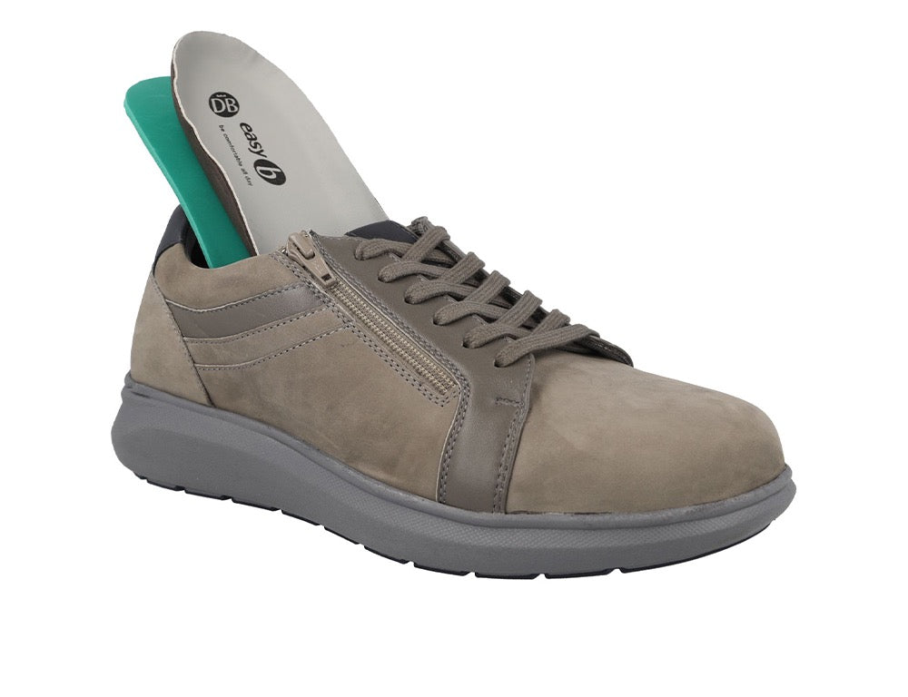 Mens Wide Fit Zip Orion Grey Trainers