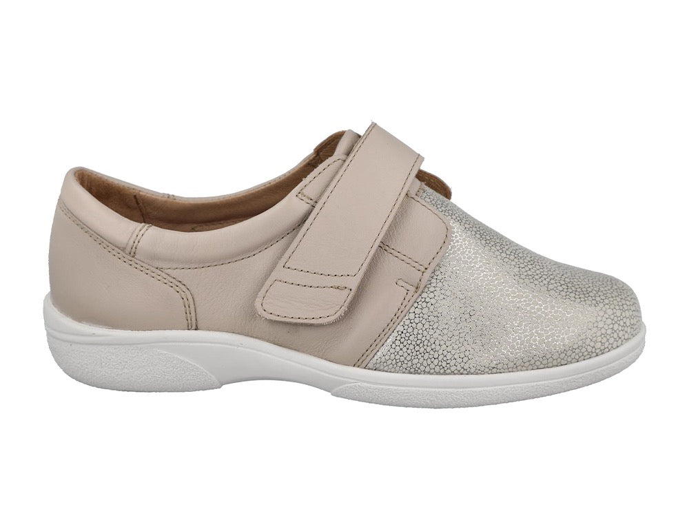 Womens Wide Fit Stretch Petula Beige Shoes