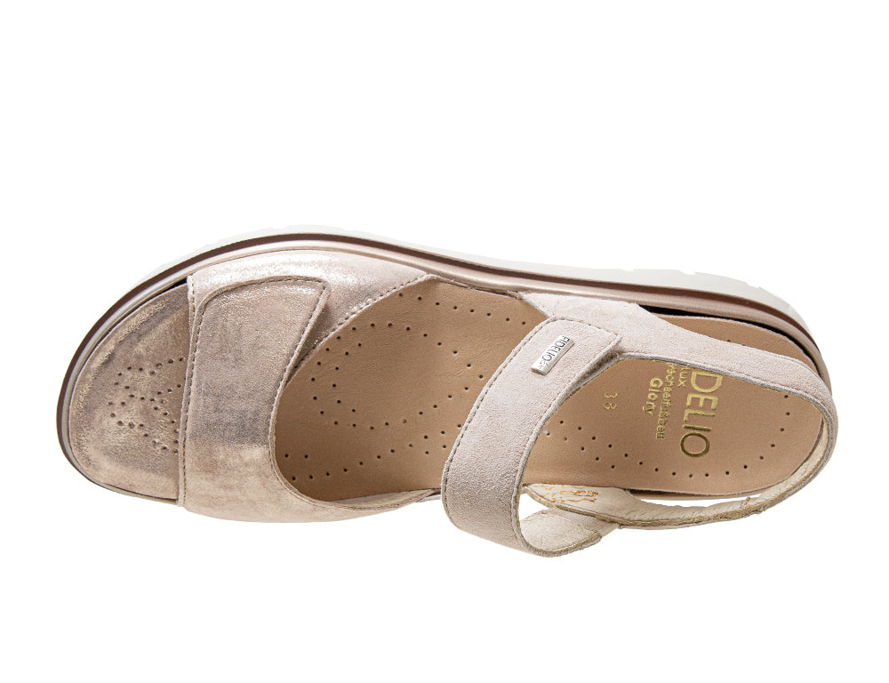 Fidelio Womens Adjustable Glory Cream Combi Sandals ShoeMed
