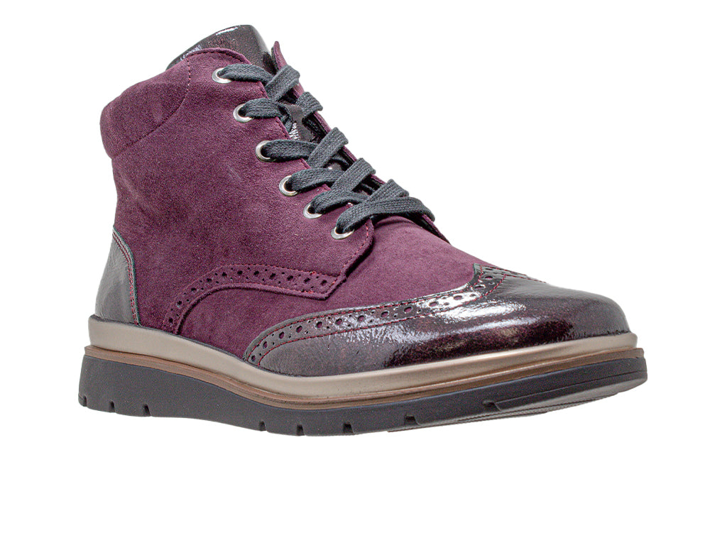 Womens Zip Gallery Bordo Patent Nubi Boot