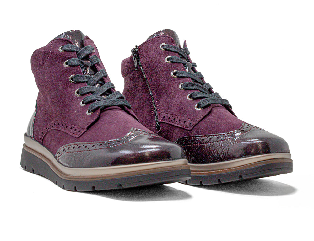 Womens Zip Gallery Bordo Patent Nubi Boot