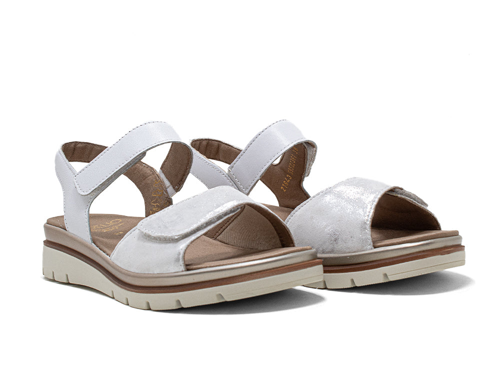 Womens Adjustable Glory Bianco Combi Sandals