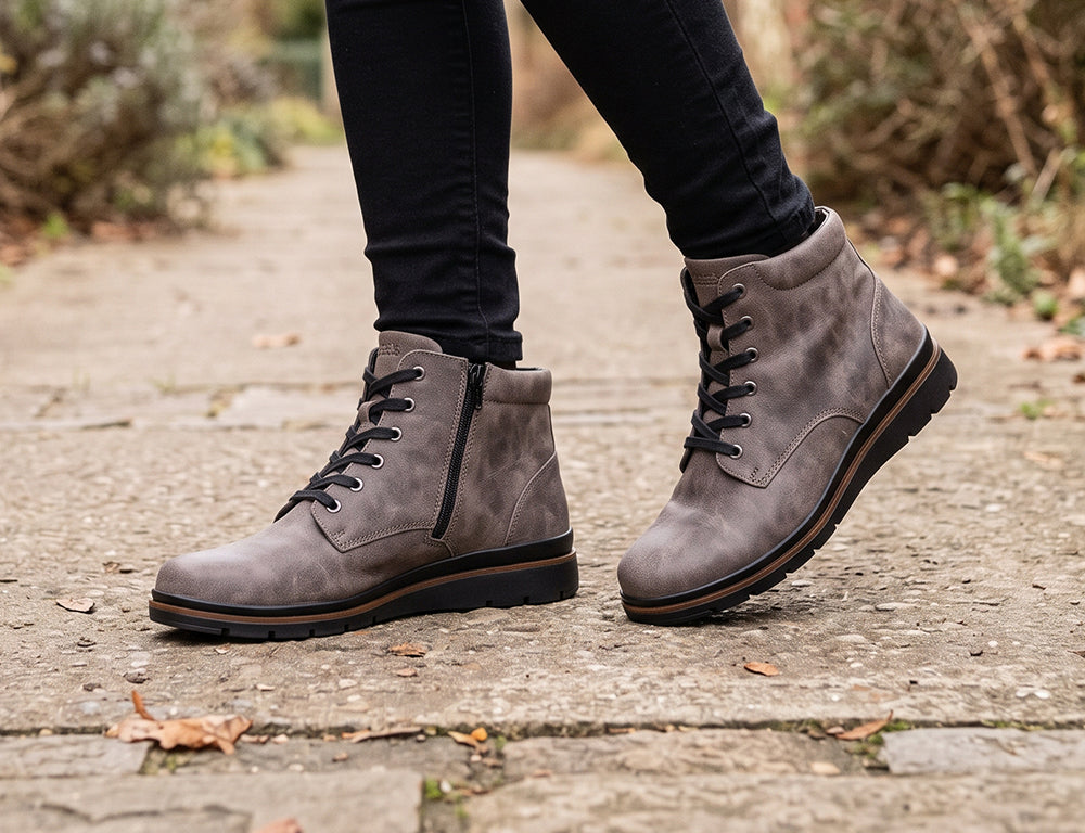 Womens Zip Gallery Taupe Boots