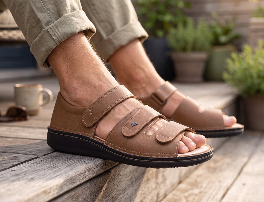 Men's Baltrum Velcro Strap Light Brown Sandal