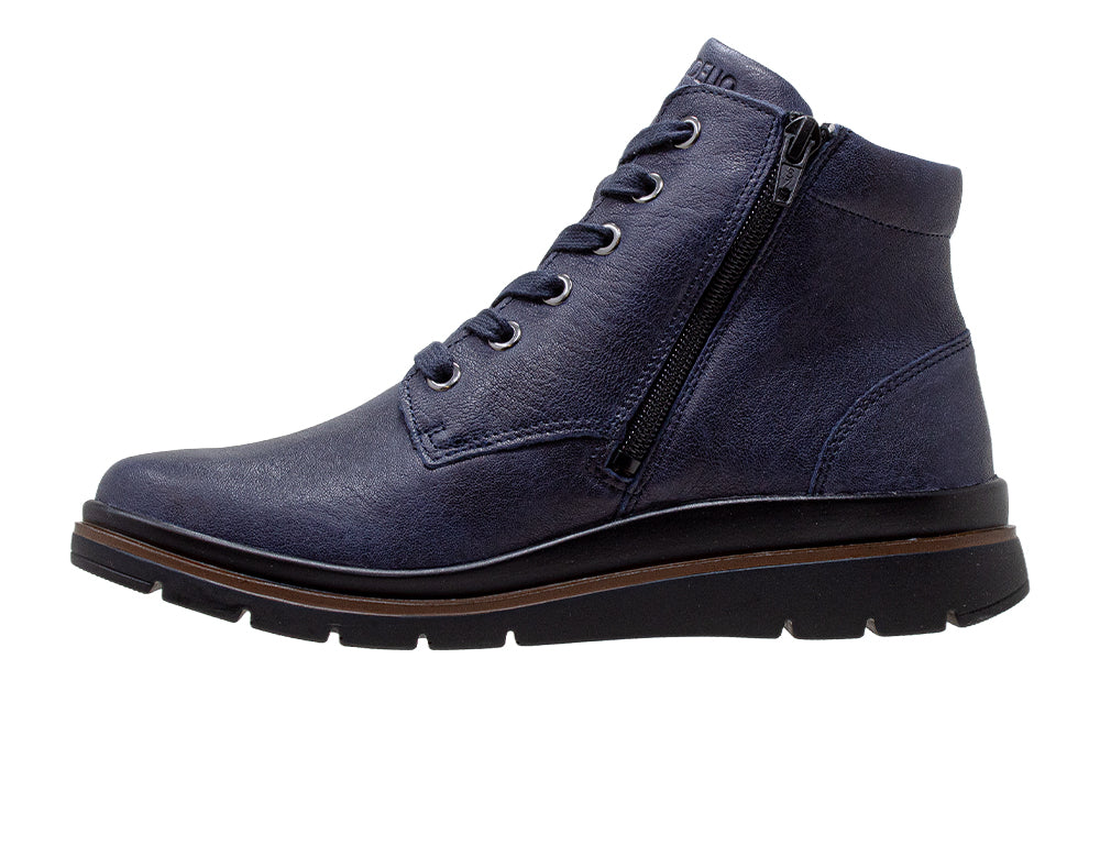 Womens Zip Gallery Navy Boots