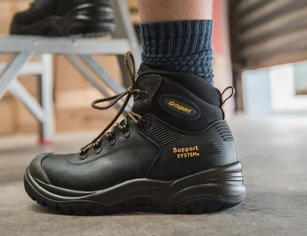 Mens Contractor Black Steel Toe Safety Boots