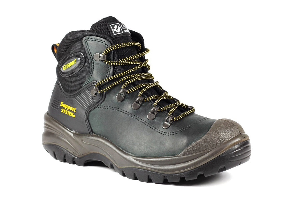 Mens Contractor Black Steel Toe Safety Boots