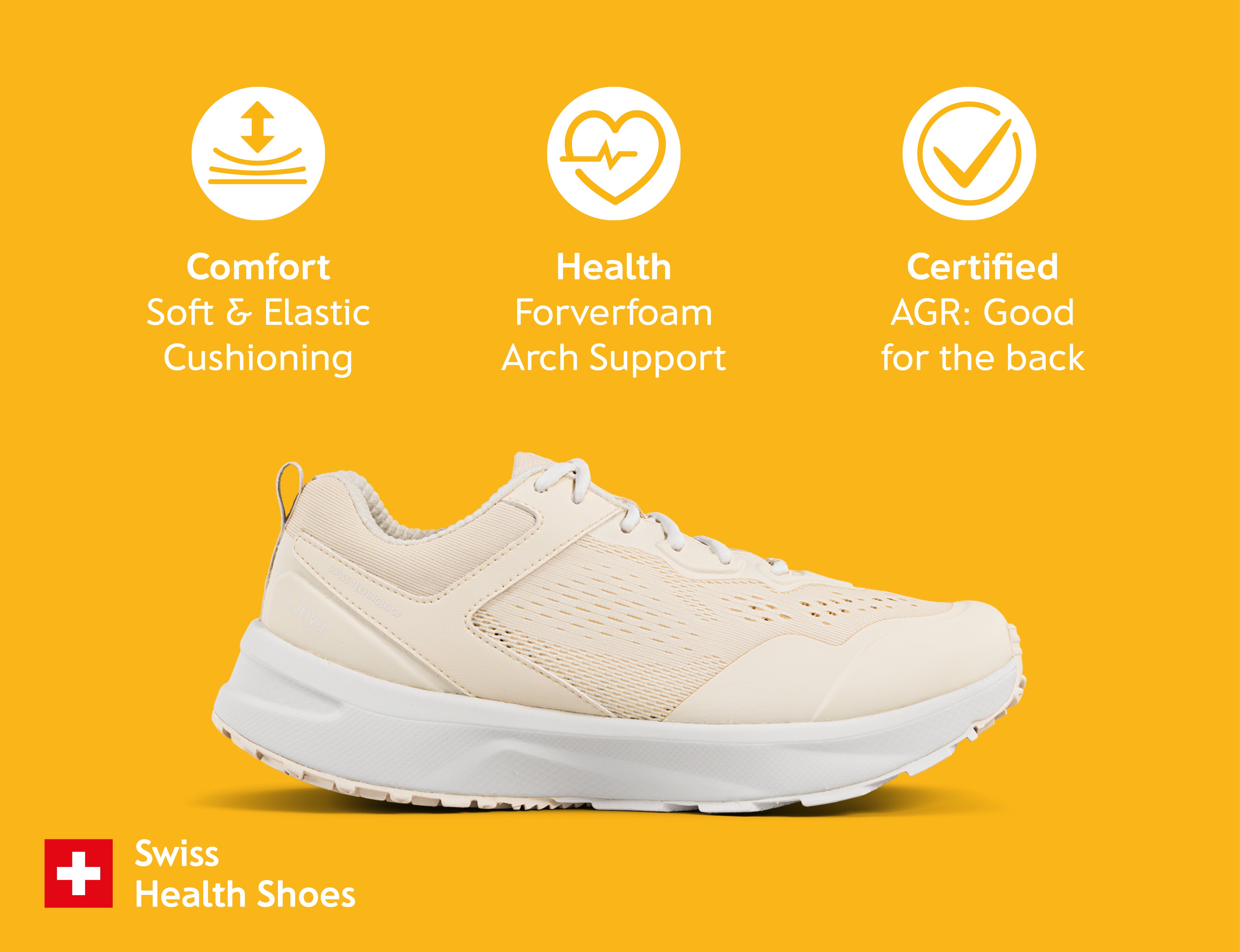 Joya Womens Active Veloce Light Yellow Horizon Special Edition Trainers ShoeMed