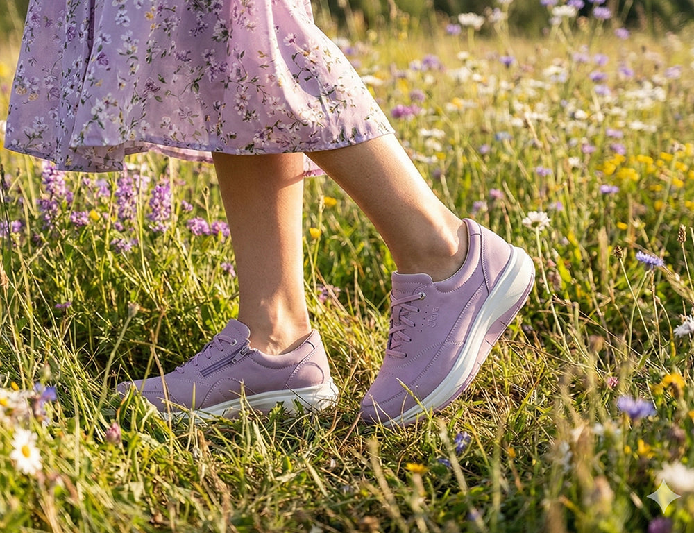 Joya Womens Wave Wide-Fit Zip Venice Purple Shoes ShoeMed