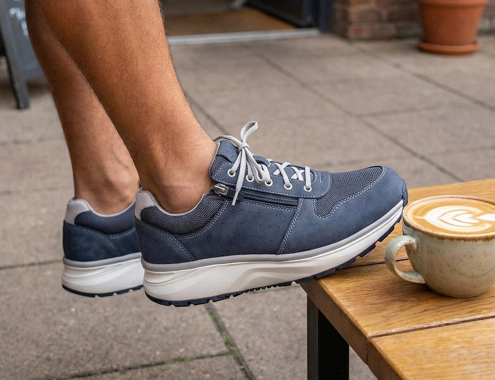 Joya Mens Active Zip Dynamo Blue II Trainers ShoeMed