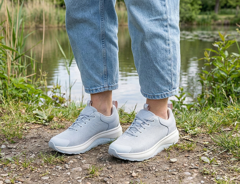 Joya Womens Wide-Fit Maui Light Blue II Trainers ShoeMed