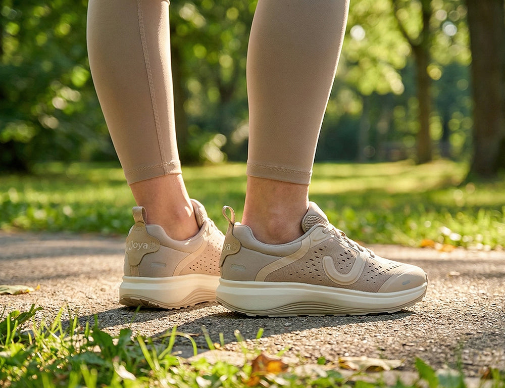 Joya Womens Wave Wide-Fit Miami Beige Trainers ShoeMed