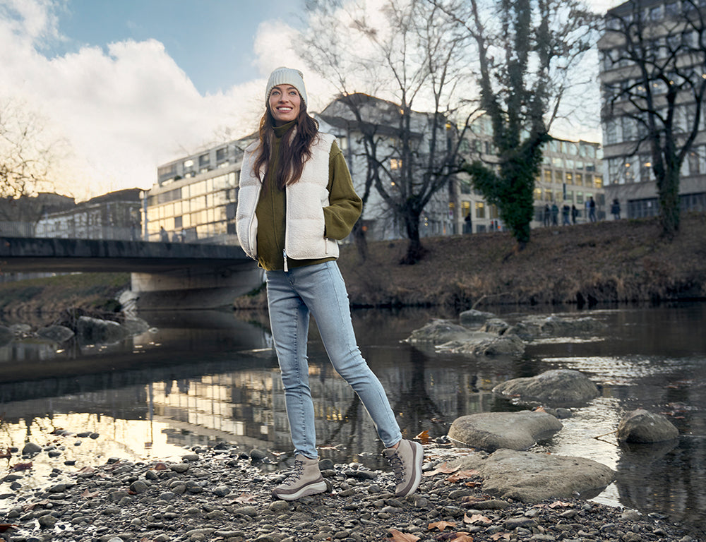 Womens Wave Waterproof Wide-Fit Maui Grey Boots