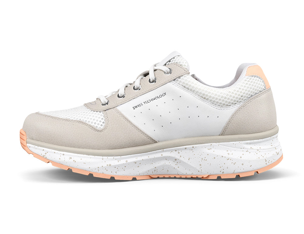 Joya Womens Active Zip Dynamo White Beige Trainers ShoeMed