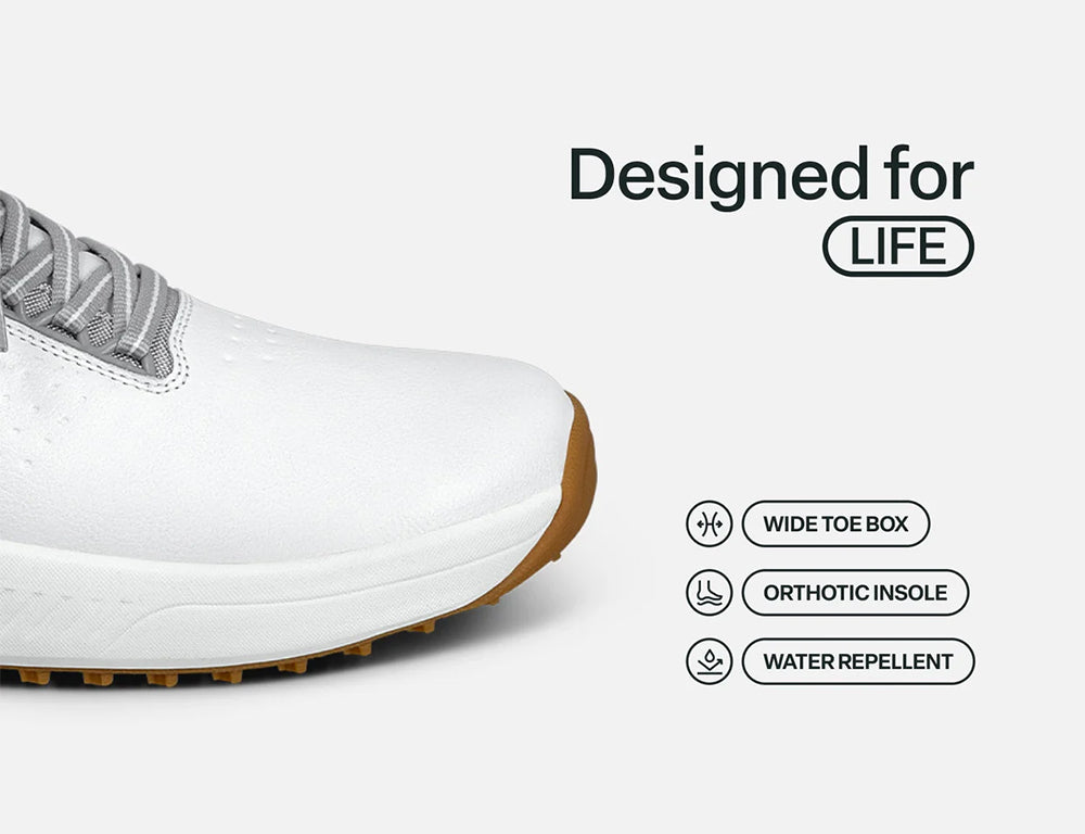 Orthofeet Womens Hands-Free Approach White Golf Shoes ShoeMed