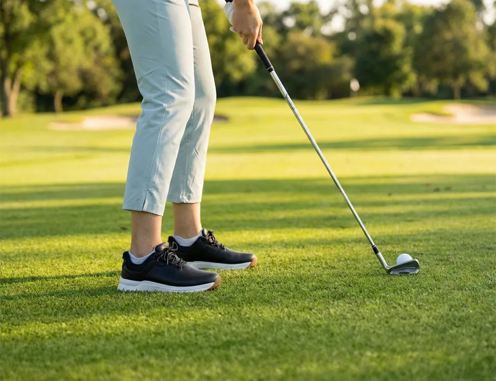 Orthofeet Womens Hands-Free Approach Black Golf Shoes ShoeMed