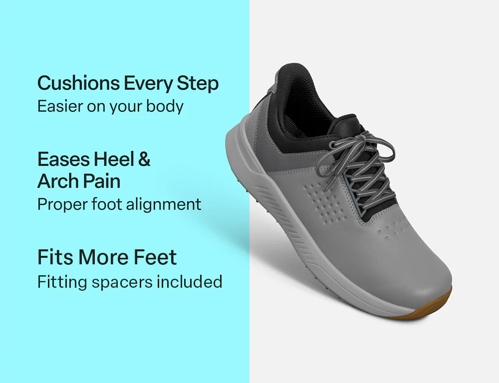 Mens Hands-Free Birdie Grey Golf Shoes