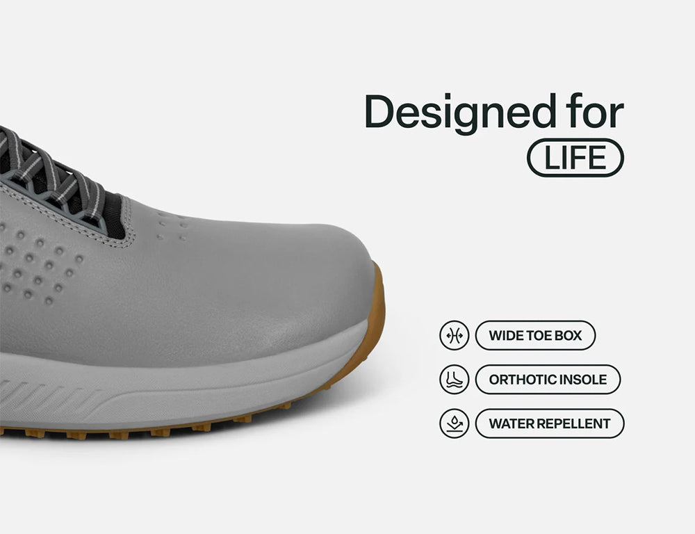 Mens Hands-Free Birdie Grey Golf Shoes