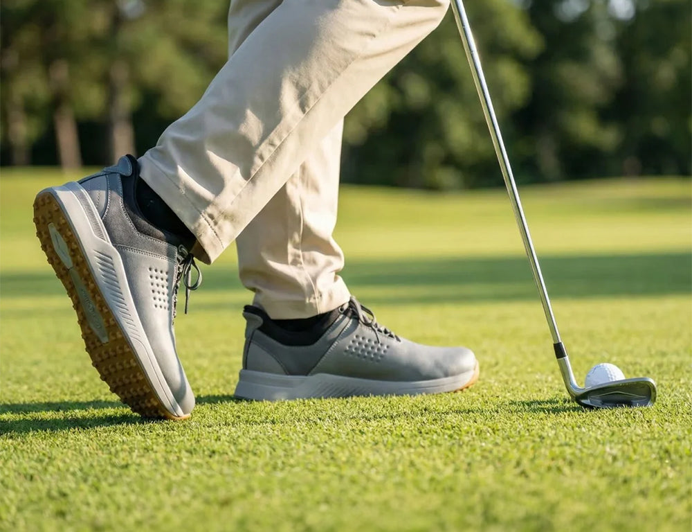 Mens Hands-Free Birdie Grey Golf Shoes