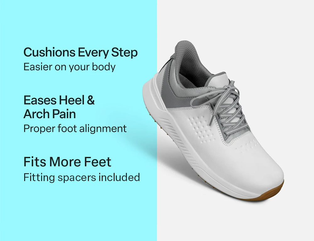 Mens Hands-Free Birdie White Golf Shoes