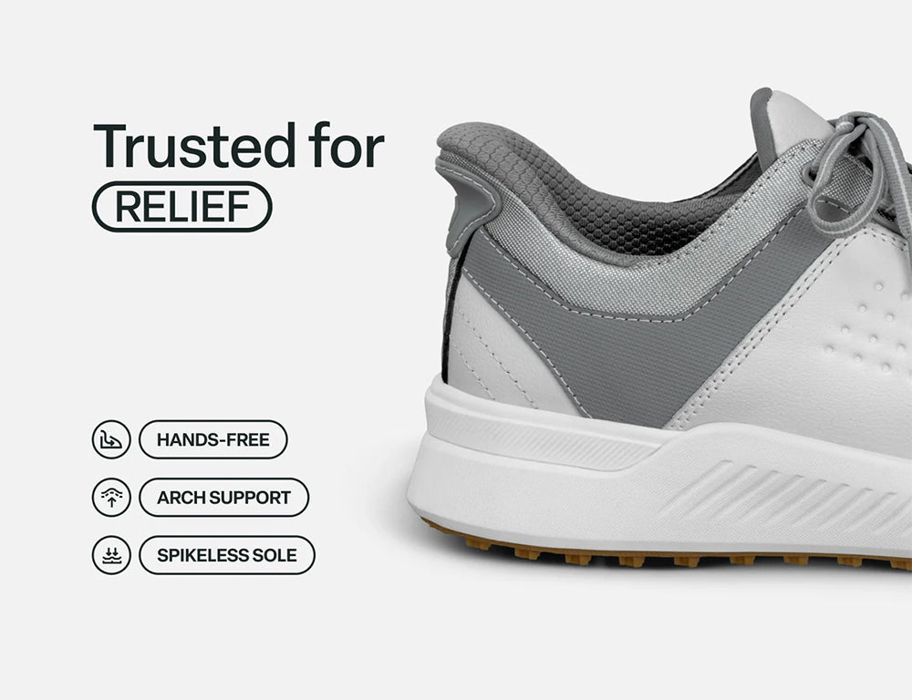 Mens Hands-Free Birdie White Golf Shoes