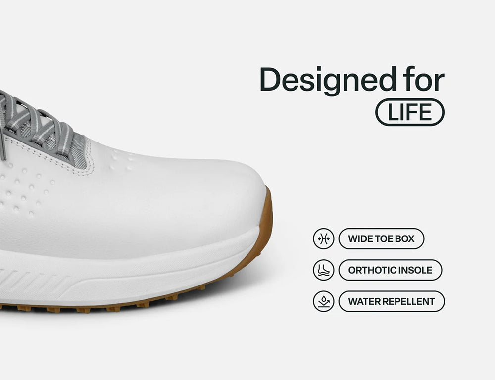 Mens Hands-Free Birdie White Golf Shoes