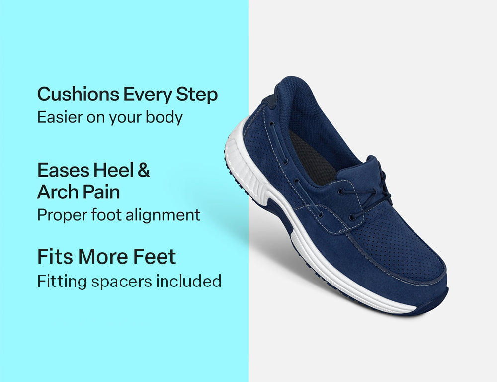 Womens Hands-Free Captain Navy Boat Shoes