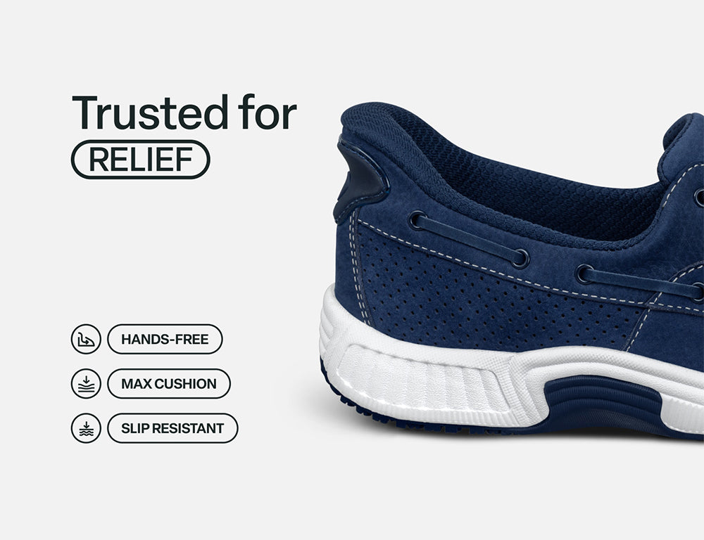 Womens Hands-Free Captain Navy Boat Shoes