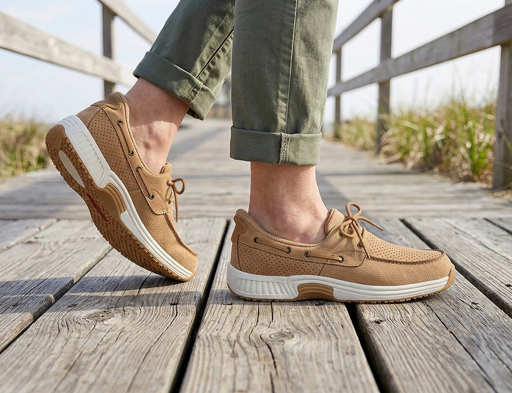 Womens Hands-Free Captain Caramel Boat Shoes
