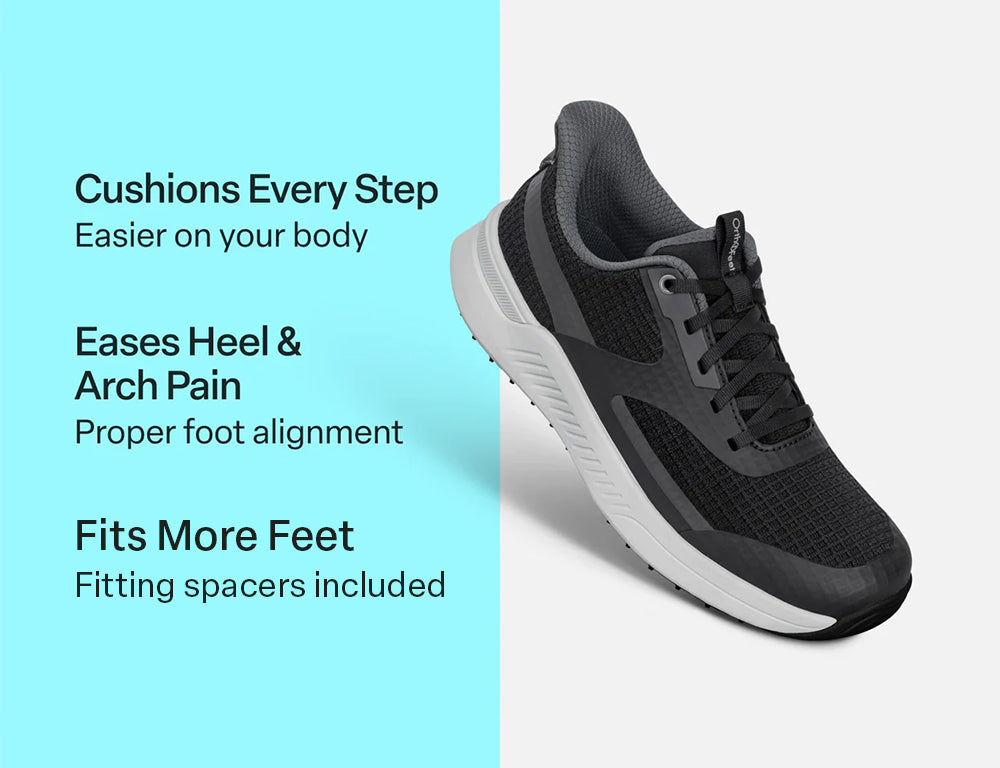 Mens Hands-Free Fairway Black Grey Golf Shoes