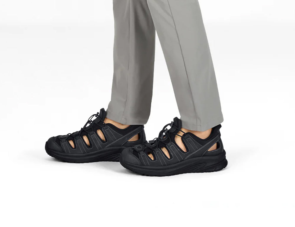 Mens Hands-Free Saturn Black Hiking Sandals